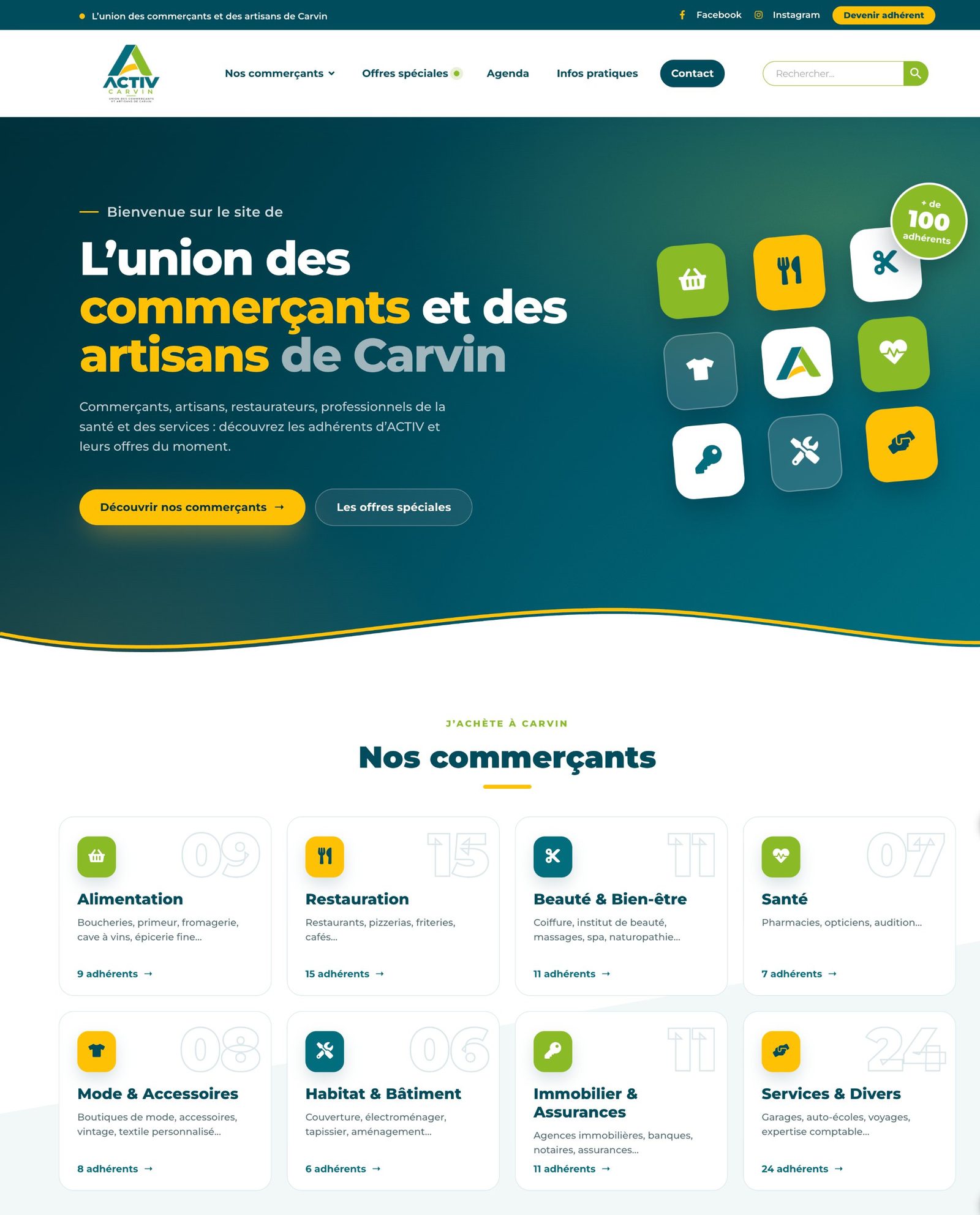 Site internet d'ACTIV Carvin