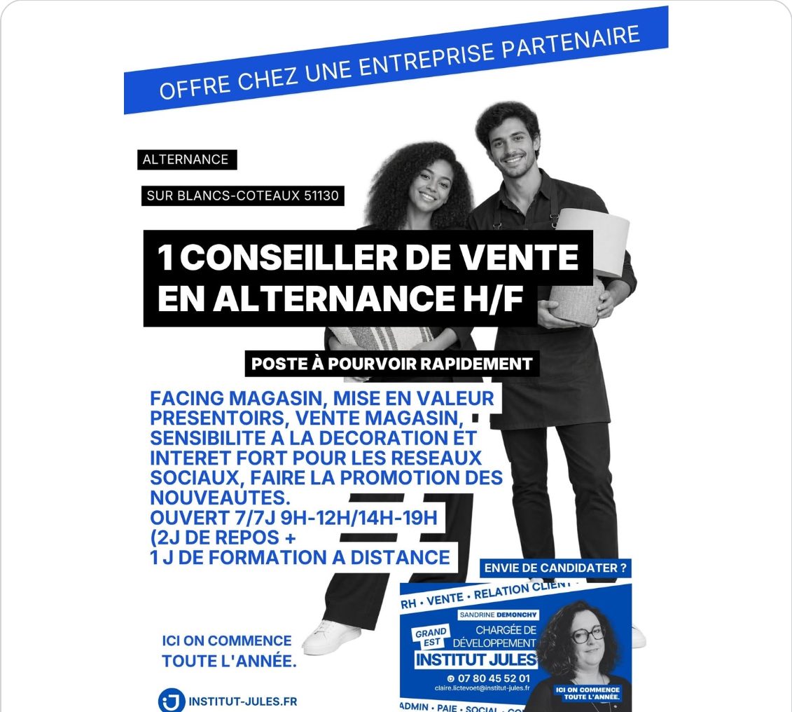 Offre d'alternance de l'Institut Jules