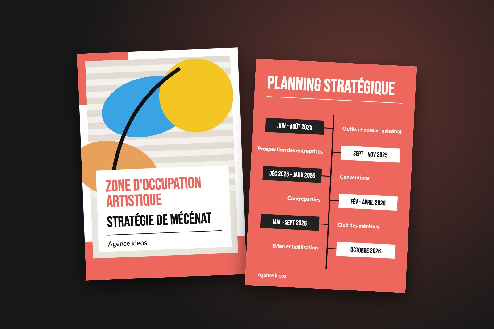 Stratégie de mécénat de la Zone d'Occupation Artistique : couverture et planning
